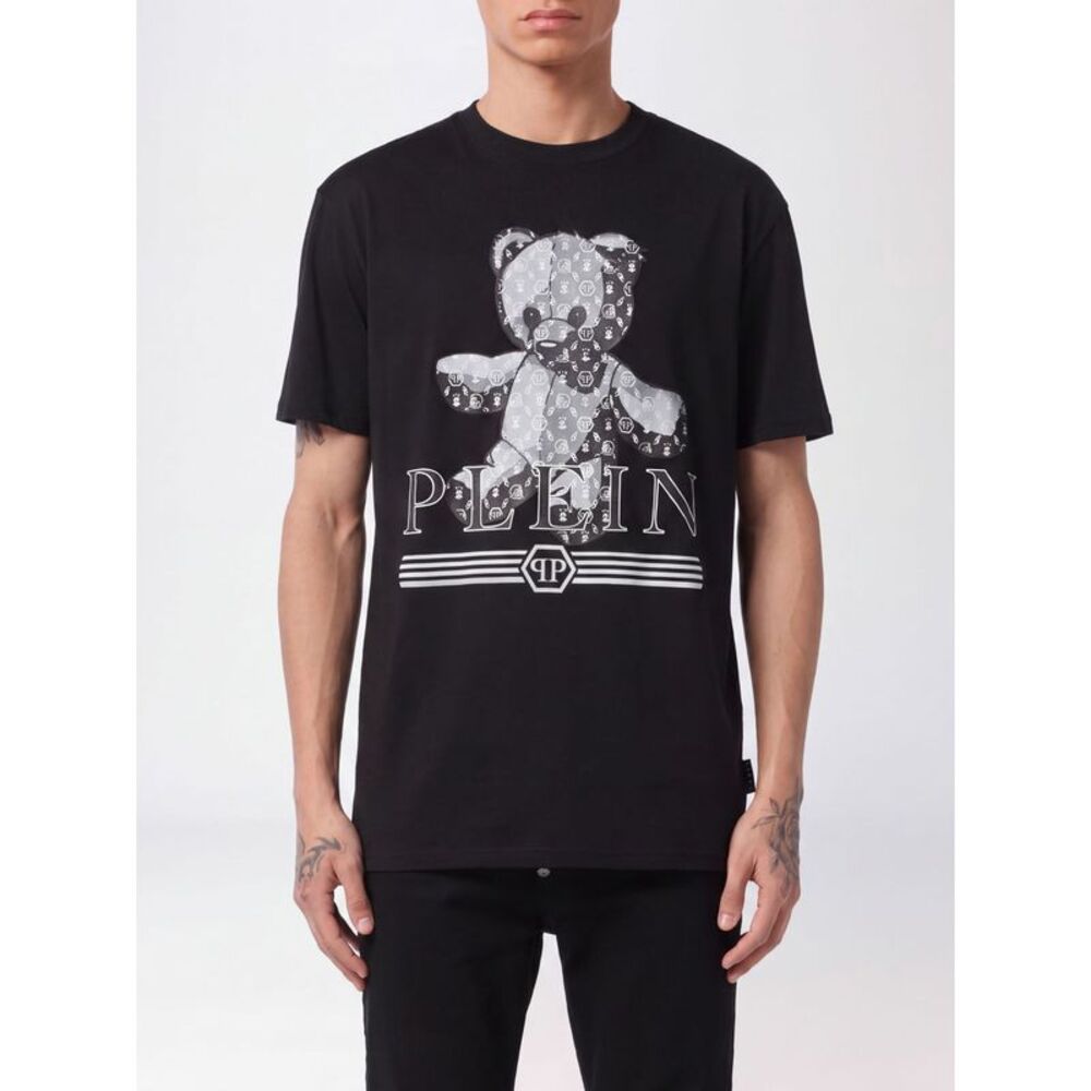 Philipp Plein Men Philipp Plein Dropped Shoulder Teddy Bear Print Cotton T-Shirt